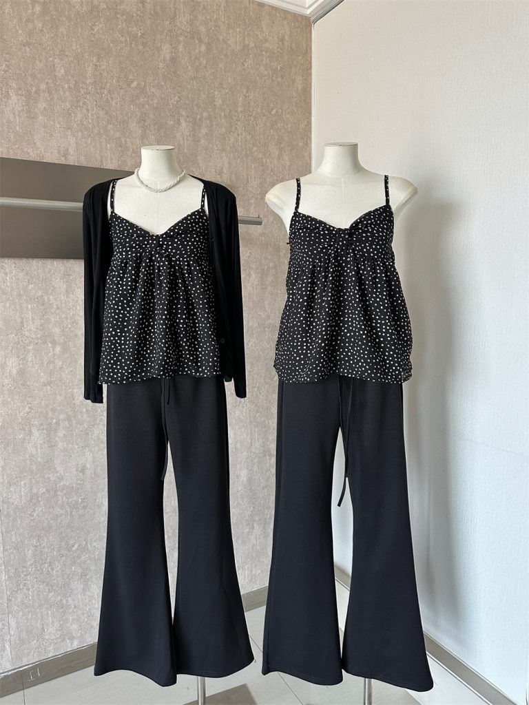 Women's 3-Piece Autumn Set: Sun Protection Cardigan, Floral Cami, Straight Pants